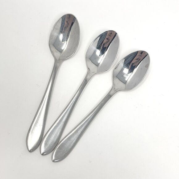 RETRONEU 18/8 Stainless Flatware ROSEANNE Set of 3 Demitasse Spoons 4 3/8” - Picture 1 of 4